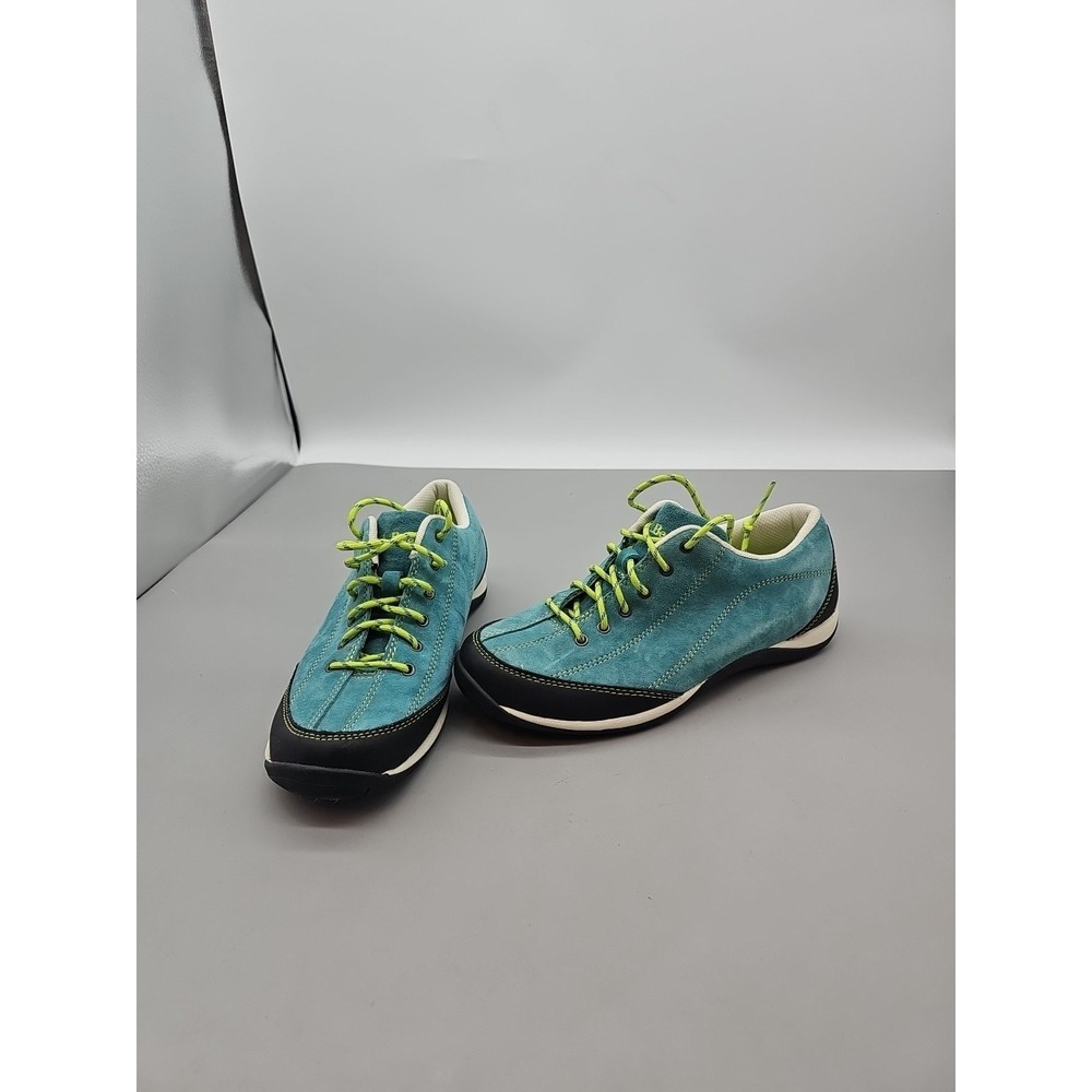 L.L. Bean Women's Suede Lace-up Sneakers Shoes Teal Green Medium 7